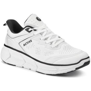 Pavers Just Step In Wide Fit Memory Foam Trainers for Men – White, Size 8