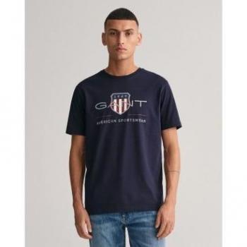 Camiseta GANT para hombre - REGULAR ARCHIVE SHIELD, cuello redondo, manga corta