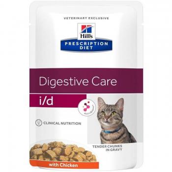 Hill's prescription diet i/d digestive care bocconcini di pollo per gatti bustina 85g