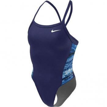 Bañador de una pieza Nike Mujer Racerback Azúl-Blanco 32°