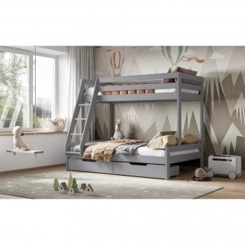 Noomi Nora Solid Wood Triple Bunk Bed with Shelves