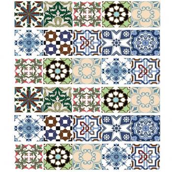 Waterproof blue European pattern wall stickers