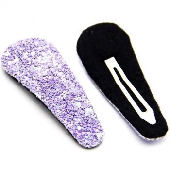 Glitter Faux Leather Hair Clips Set