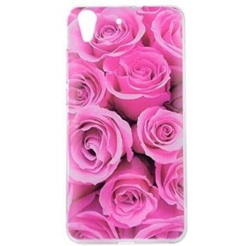 Funda Suave Rosada con Diseño Floral para Huawei 4A