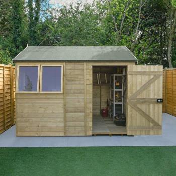 Timberdale T&G Pressure Treated 10x6 Reverse Apex Shed - Without Base / No Installation