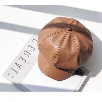 PU Leather Newsboy Cap for Men and Women