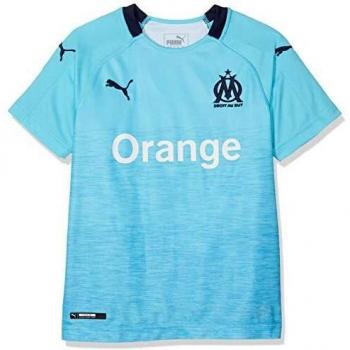 Puma Kids Olympique Marseille Third SS Jersey, Blue (Nrgy Turquoise/Peacoat), 13-14 Y
