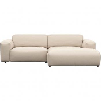 FLEXLUX Lucera Chaislongue – Ecksofa mit Stahl‑Wellenunterfederung