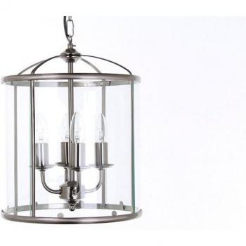 Netlighting Orly Round Satin Nickel Lanterns Pendant Ceiling Light