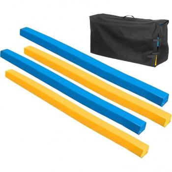Set di Barriere per Lavori a Terra VOSS 4x – 300 × 10 × 10 cm con Telo di Copertura