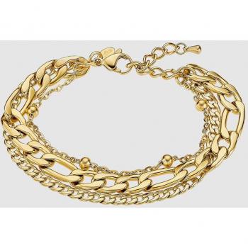 Acero Dorado Triple Chain Lotus Style LS2339-2/2 Mujer