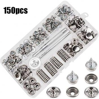 150 Pcs Marine Grade Canvas Snap Button Fastener Kit