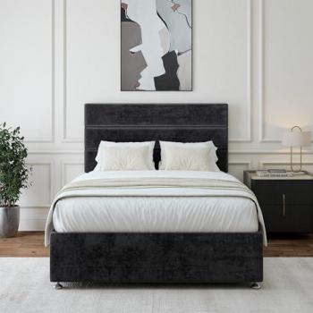 Premium Velvet Divan Base and Lined Headboard