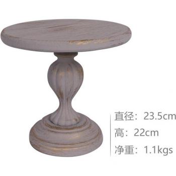 Plato Alto Madera “Brillante Oro” con Cepillo Retro