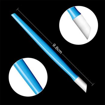 1pc Two Heads Straight Nail Tweezers with Silicone Head for 3D Sticker and Rhinestones Picker - Manicure Nail Art Tool