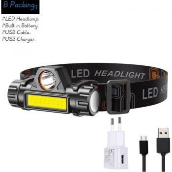 Handliche Mini-Laterne Q5 + Kolben-LED-Scheinwerfer inklusive integrierter 18650-Batterie, geeignet für Outdoor-Aktivitäten