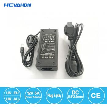 Chargeur d'alimentation 12V 5A 60W pour lumière LED