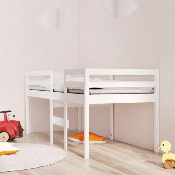 High Sleeper Bed White 90x200 cm Solid Wood Pine vidaXL