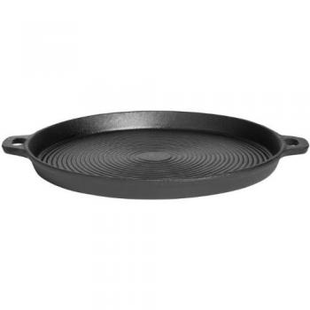 Wok aus Gusseisen - Wokpfanne mit 2 Griffen - D: 30cm