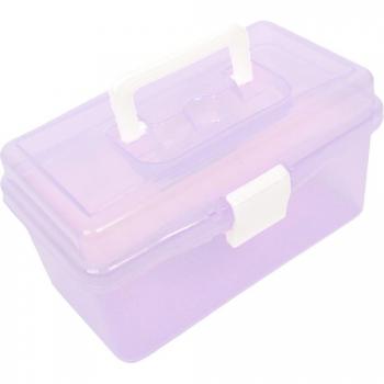 Clear Purple 2-Layer Hardware Tools Storage Box