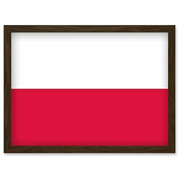 Poland National Flag Framed Wall Art Print – A4 Version