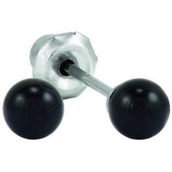 Pendiente Bola Negra con Cristal 4mm Inverness