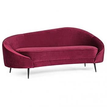 Bizzotto 2-Sitzer Sofa Seraphin in Samt-Optik, Rot