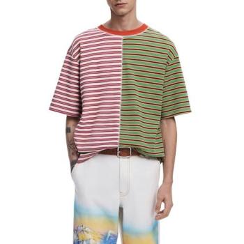 Maglietta Desigual a righe corte uomo L verde
