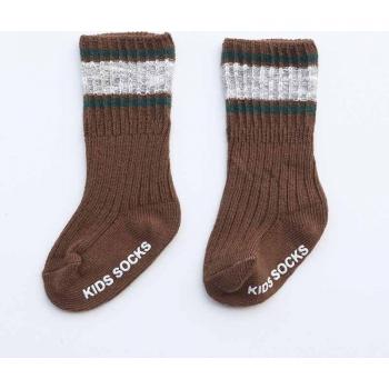 Knitted Striped Baby Socks - Anti-Slip Cotton Socks for Kids