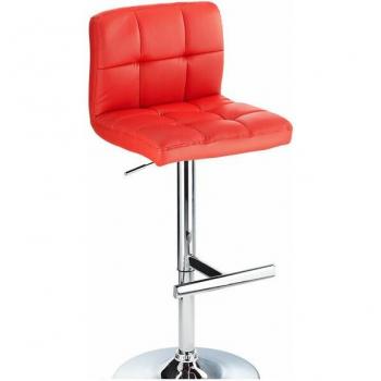 Netfurniture Red Leatherette Bar Stool