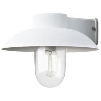 LED Außenwandleuchte Aluminium Weiß Klarglas, Höhe 21cm