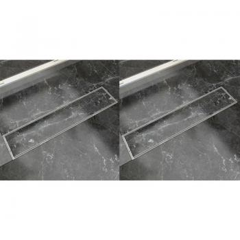 Desagüe Lineal Torana para Ducha 2 Unidades 530×140 mm en Acero Inoxidable
