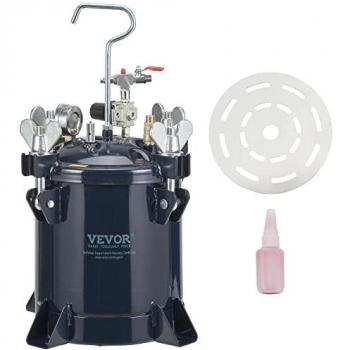 Mophorn Vevor Reservoir de Peinture sous Pression 10 L – Entrée Air 6,4 mm, Sortie 9,5 mm – Système de Pulvérisation réglable 70 psi, Étanche pour décoration intérieure