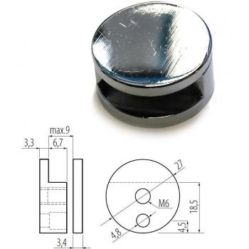 0 PCS Chrome Wall Bracket Clips for Mirrors and Glass