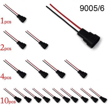 Dyoung 10er Set Scheinwerfer Relais Birne Stecker 2-Pin Männlich zu Weiblich für HB3 HB4 9005 9006 9012 HIR2