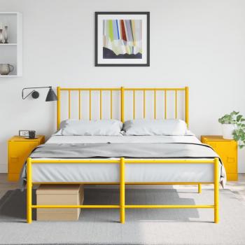 Chevets de chambre 2× en acier couleur moutarde – 34,5x39x44 cm