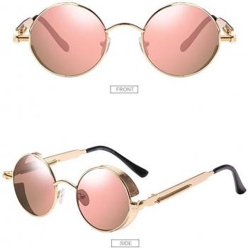 Vintage-Design Runde Metallbrille mit UV-Schutz für Aktivitäten im Freien