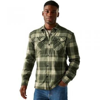Regatta Spennith Long Sleeve Overshirt – Dark Khaki/Black (XL)