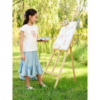 Vibrante Falda de Jeans con Volantes Doble Stone para Niña