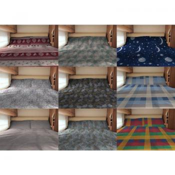 Biancheriaweb - Completino Lenzuola Camper Roulotte in Cotone al 100% con Personalizzazione di Vari Disegni, Dimensione Singolo Tinta Bon Bon Beige