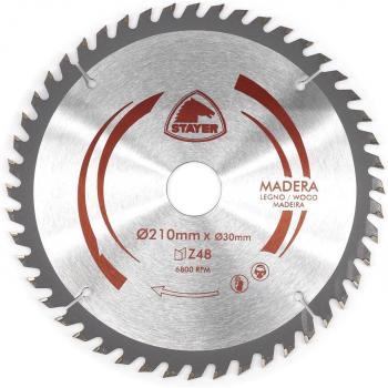 Disco de sierra circular Stayer para madera, 210 x 30 mm y 48 dientes