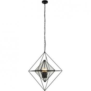 Araña de diamantes contemporánea acero negro 3 luces E14
