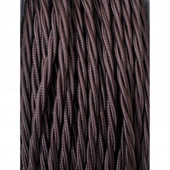 Cavo elettrico a treccia in tessuto vintage per lampade e lanterne, marroni, sezione 3x0.75 mm, 10 metri