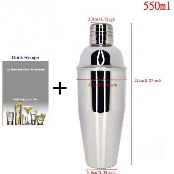 Set de Coctelera de Acero Inoxidable con Muddler y Jigger