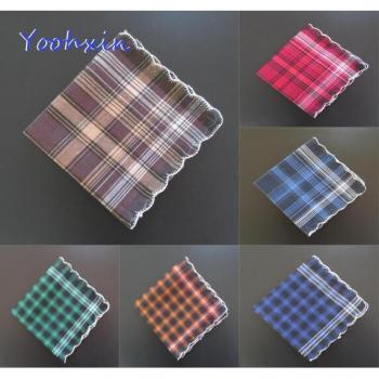 Men's Cotton Pocket Handkerchief Set – 5 Pack, 28cm Square Striped Towels for Wedding & Party