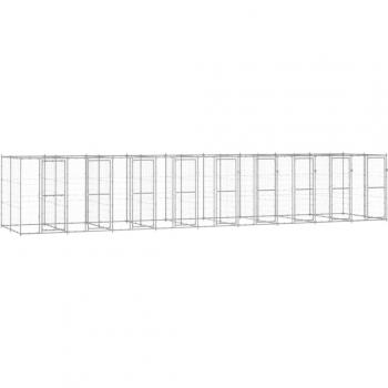 Jaula para perros exterior de acero galvanizado 21,78 m²