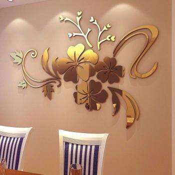 3D Acrylic Plum Blossom Mirror Wall Sticker