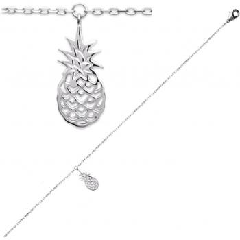 Rhodium-Plated Silver 'Pineapple' Anklet by Les Trésors De Lily