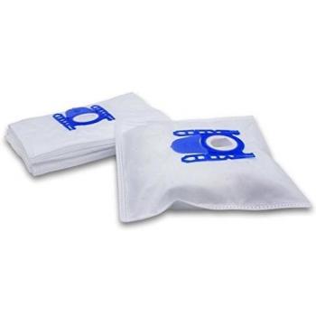 10x Microfleece Vacuum Cleaner Bags for Bosch Natura 20 - 29, Compatible with BSG 40 000 - 49 999, Size: 27cm x 20cm, Blue and White
