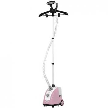 Stiratore Vapore Verticale HOMCOM 1800W 1,4L con Temperatura Regolabile Rosa